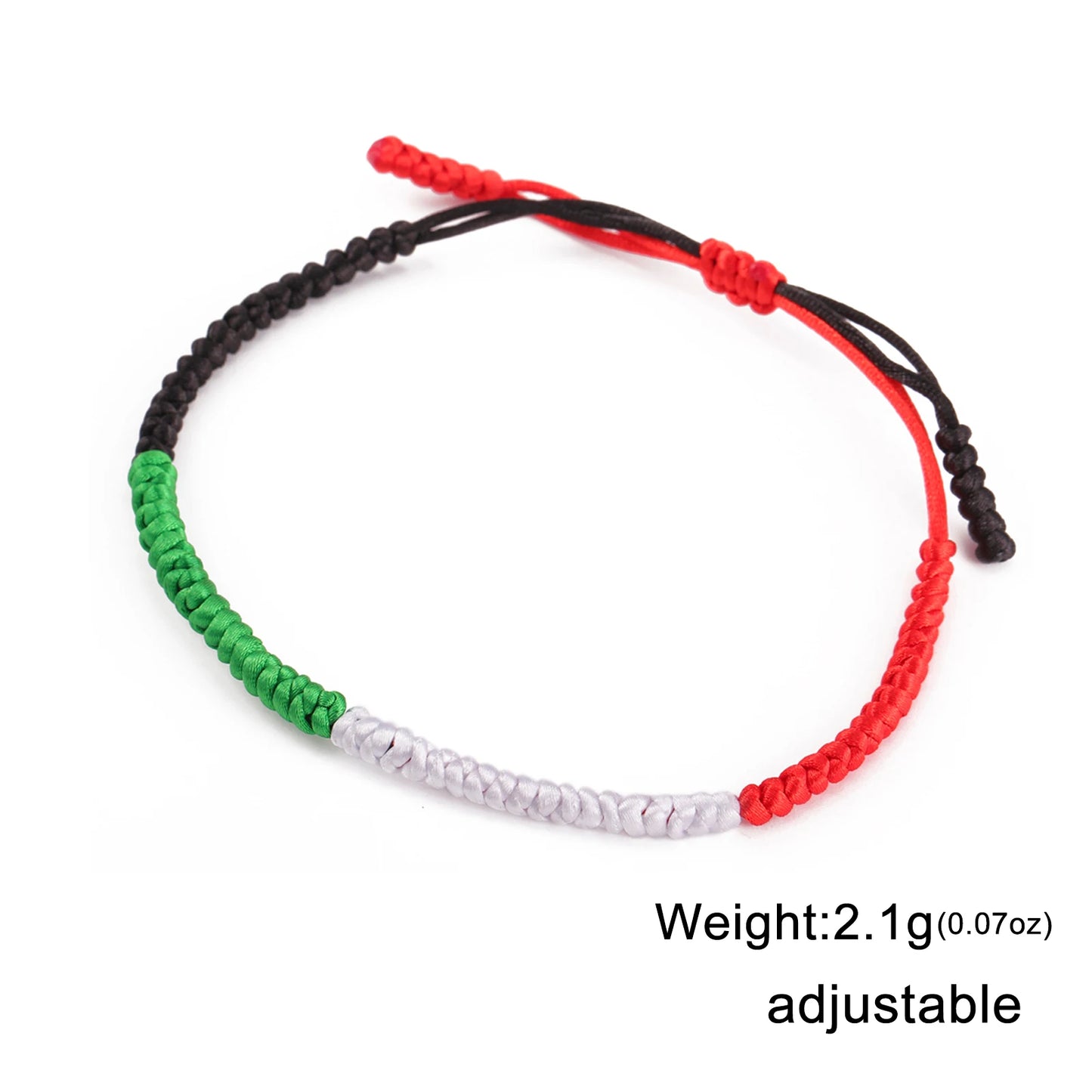 Palestine Flag Braided Rope Bracelets for Women Men Red Black White Green Natural Stone Beads Bracelet Jewelry Gift Wholesale