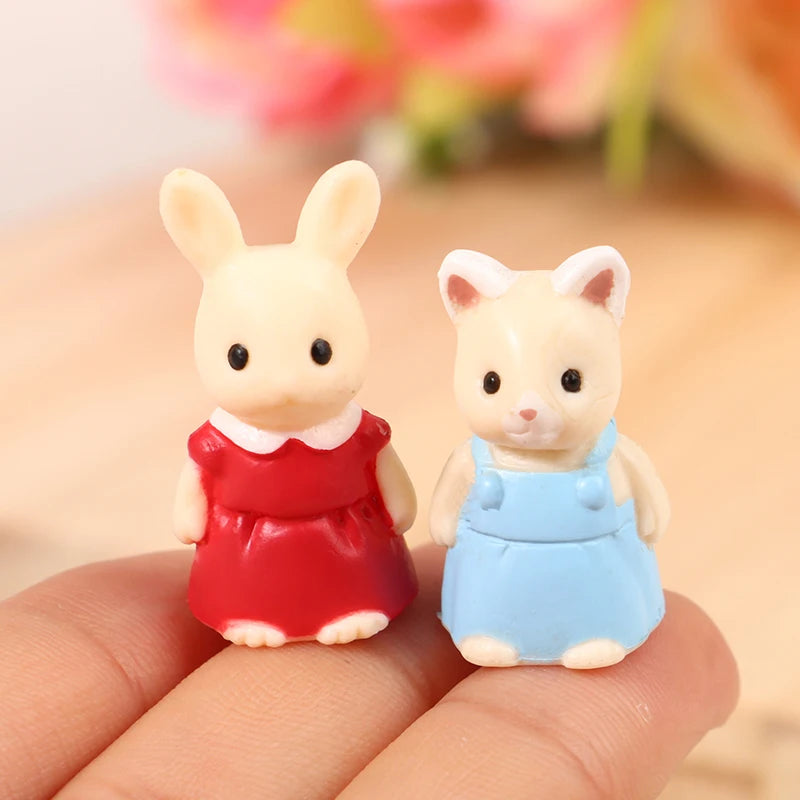 Mini Rabbit Garden Scene Decorative Toy Play House Accessories Prop