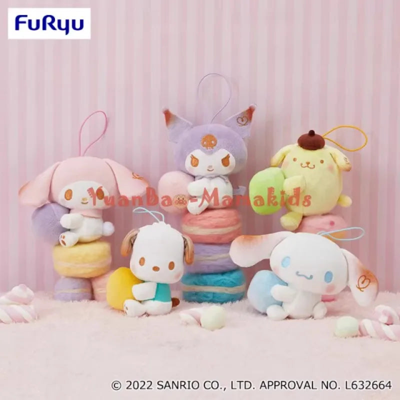 Japanische Original Sanrio Cotton Candy Plüschpuppe Melody Kuromi Cinnamoroll Pompom Purin Pochacco Anime Spielzeug für Kinder Anhänger