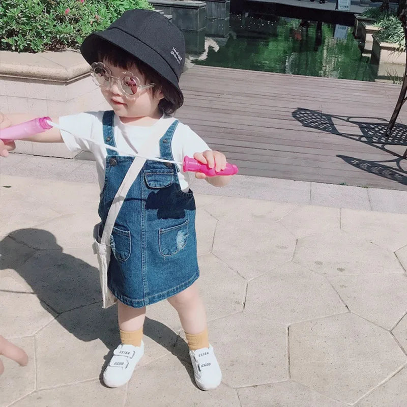 Spring And Summer Girls Fashion Strap Dress For Kids 0-5 Years Old