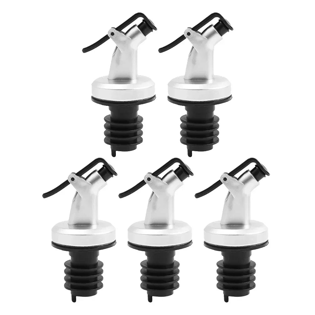 5/1PCS Oil Bottle Stopper Cap Dispenser Sprayer Lock Wine Pourer Sauce Nozzle Liquor Leak-Proof Plug Bottle Stopper Kitchen Tool