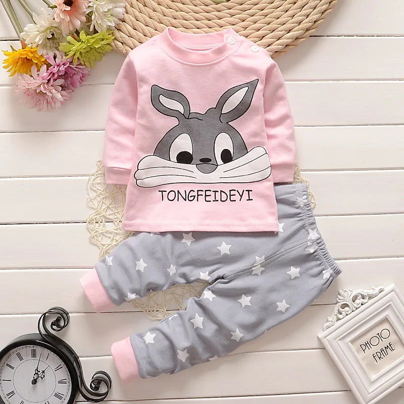 Baumwolle Baby Mädchen Nachtwäsche Anzüge Herbst Winter Neugeborenen Unterwäsche 2 stücke Kinder Kleidung Set Frühling Kleinkind Kinder Kleidung Pyjamas