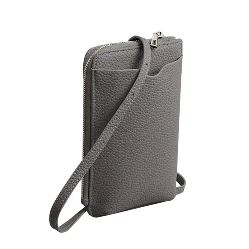 Fashion Genuine Leather Phone Crossbody Bag Women Mini PU Leather Shoulder Messenger Bag 2025 New Ladies Luxury Phone Purse