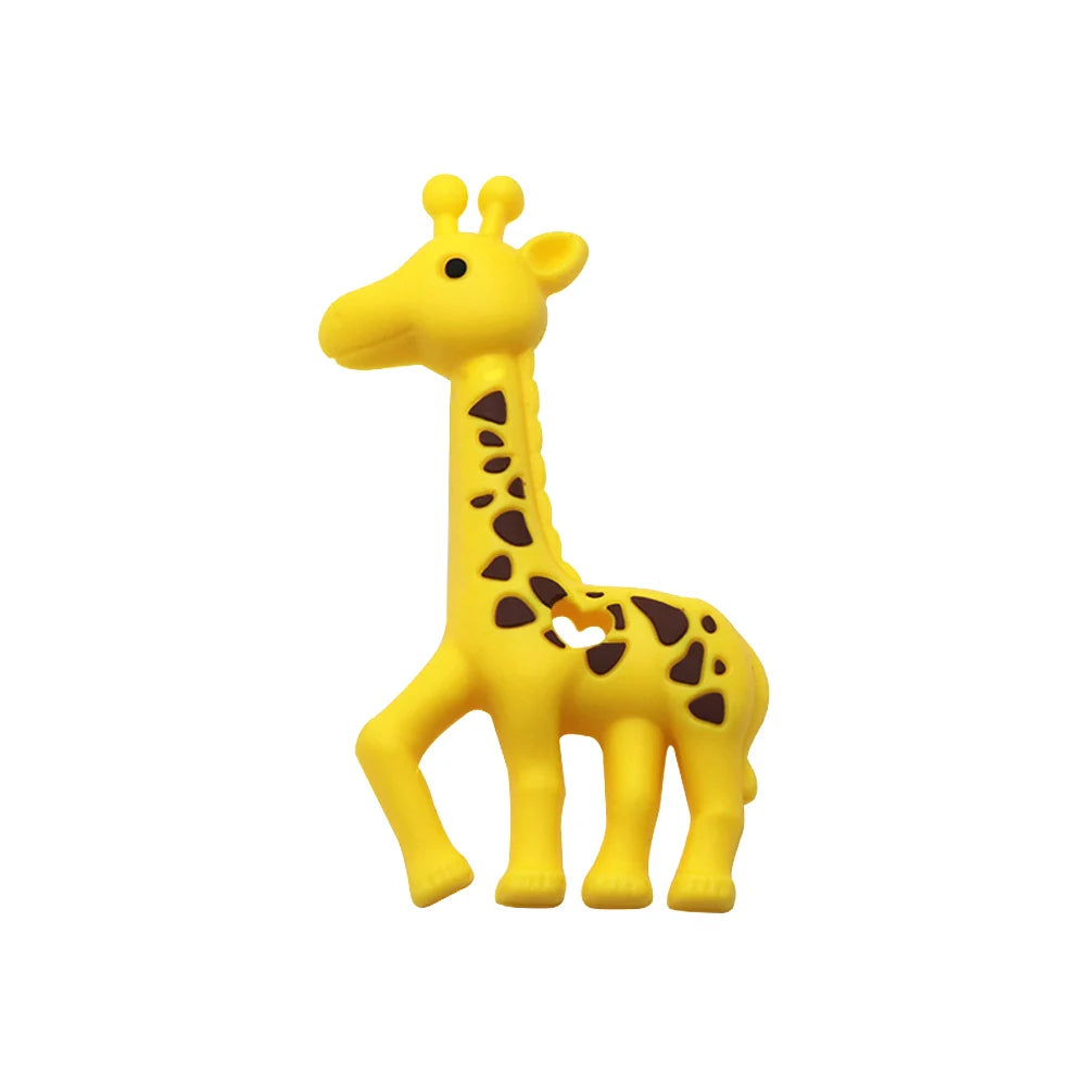 Joepada 1Pc Giraffe Teether DIY Pacifier Chian Clips Toy BPA Free Baby Products For Teething Silicone Beads
