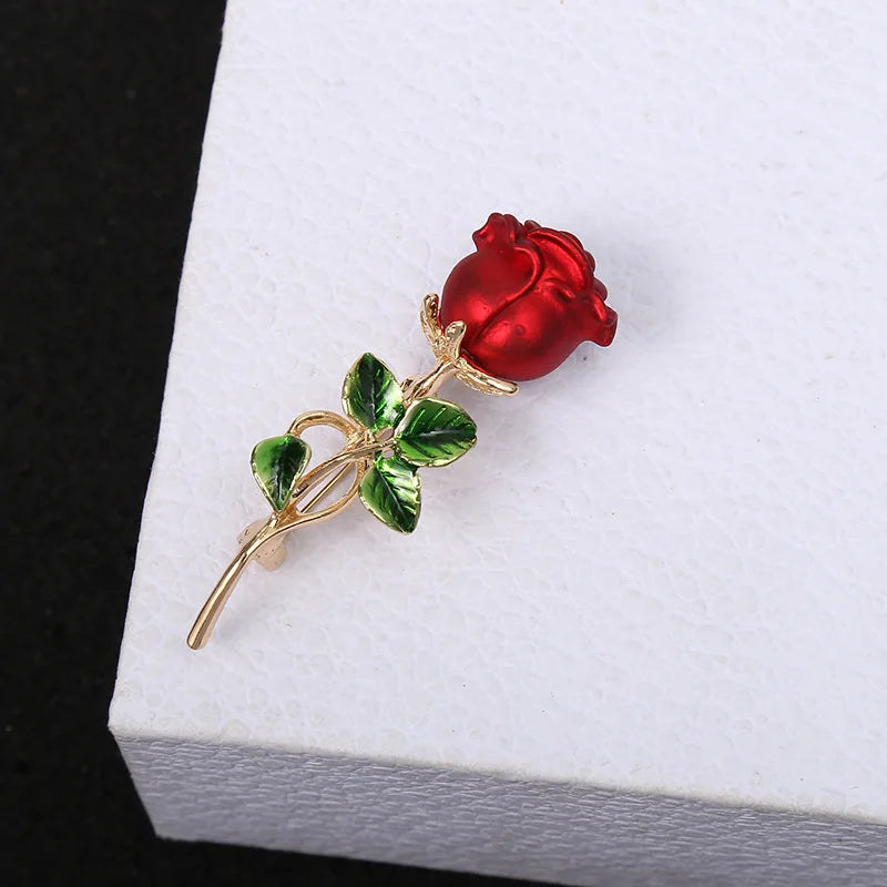 Beautiful Rose Flower Brooches Collection For Women Lady Elegant Flower Pin Summer Design Party Valentine Day Gift