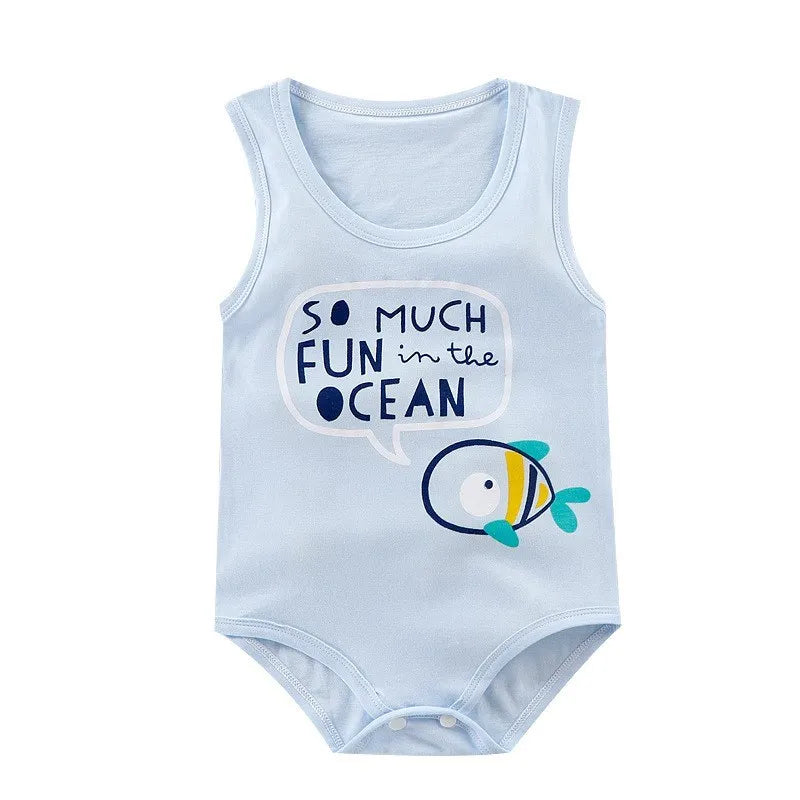 Sommer Baby Body Kinder Ärmellose Casual Einteiler Neugeborenen Jungen Mädchen Cartoon Tier Romper Kleinkind Overall Kleidung 0-2 jahre