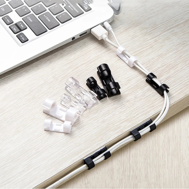 20-teiliges Kabel-Organizer-Clips Kabelmanagement Desktop & Workstation ABS Drahtmanager Kabelhalter USB-Datenleitung Spuler