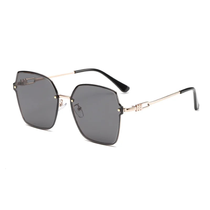 Vintage with Large Rims Sunglasses Women's to Make Big Face Thin-Looked Trendy Personalized Street Shot Online Influencer Fashio
