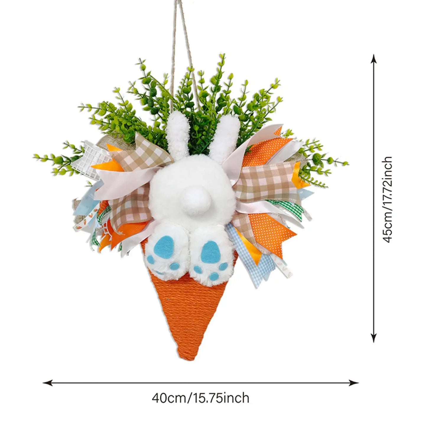 Easter Bunny Wreath Centerpiece Easter Decor for Farmhouse Festival Door