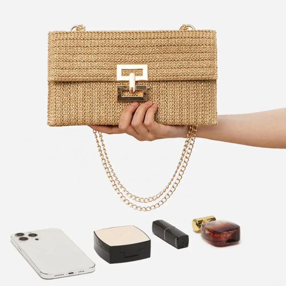 Straw Woven Clutch Handbags For Women Bohemian Beach Rattan Causal Lady Party Wedding Evening Bag New Summer Purse Wallet