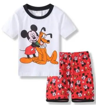 Neue Sommer Kinder Jungen Mädchen Kleidung Baby Baumwolle Prinzessin Pyjamas Sommer Kurzarm Set Cartoon Minnie Kinder Nachtwäsche