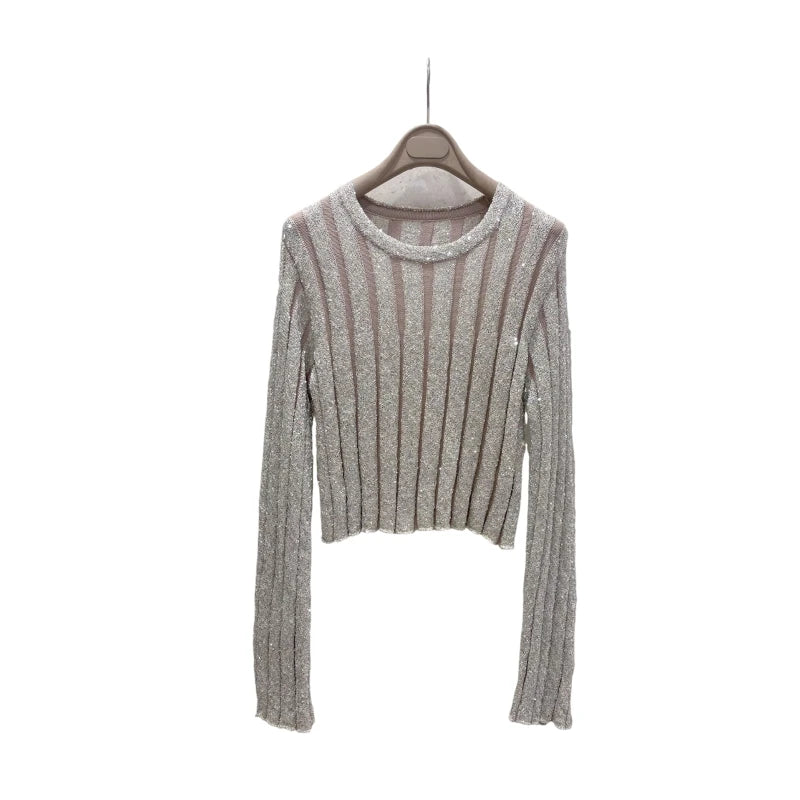 2024Customized Yarn 100% Silk Lining Knitting  Top Quality Elegant Knitting Suit  conjuntos femininos 2 piece casual sets women
