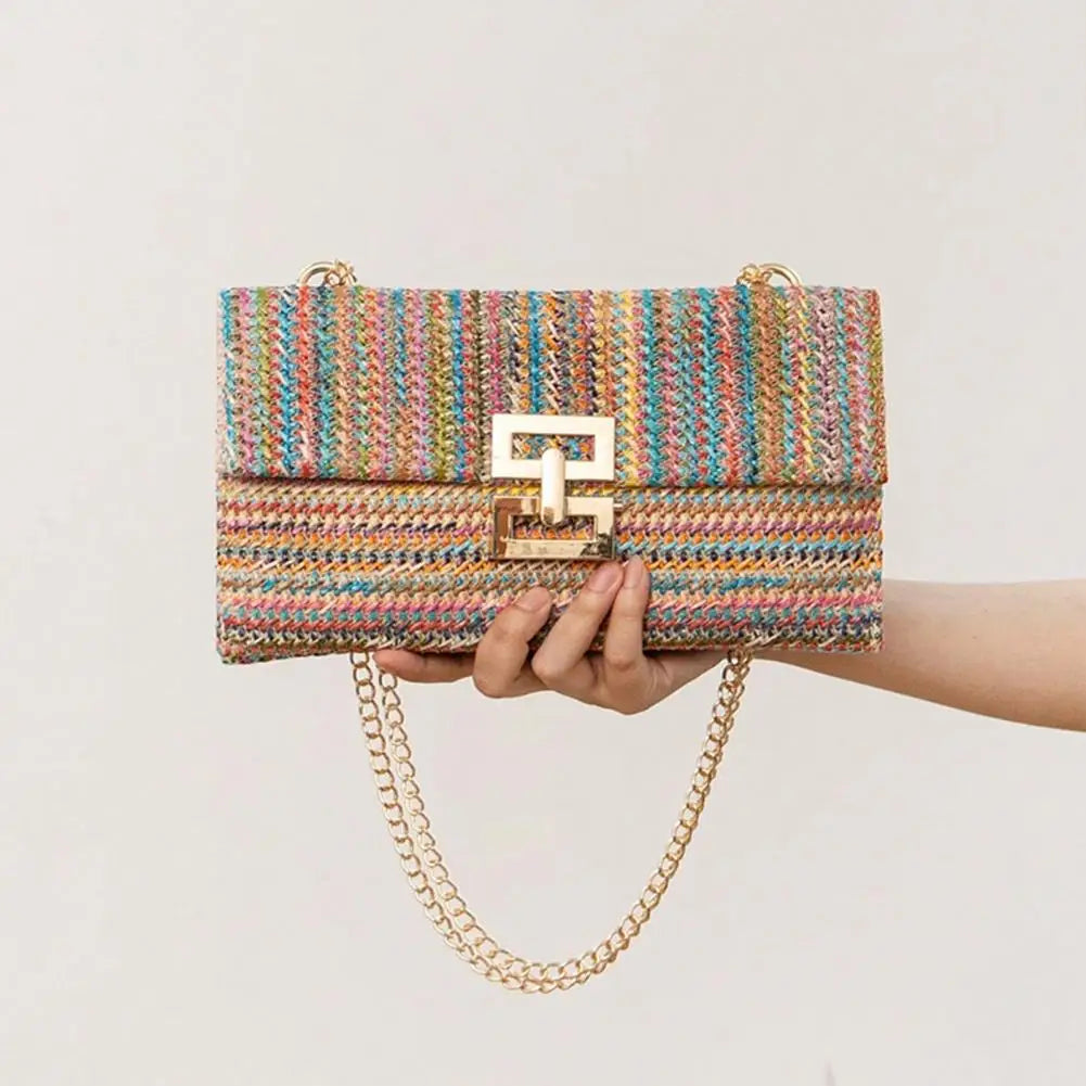 Straw Woven Clutch Handbags For Women Bohemian Beach Rattan Causal Lady Party Wedding Evening Bag New Summer Purse Wallet