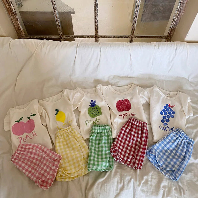Baby-Schlafanzug-Sets aus Baumwolle, für Kleinkinder, Sommer, ärmellos, Baby-Nachtwäsche, Pyjamas, Kinder, Cartoon-Stil, Homewear-Kleidung