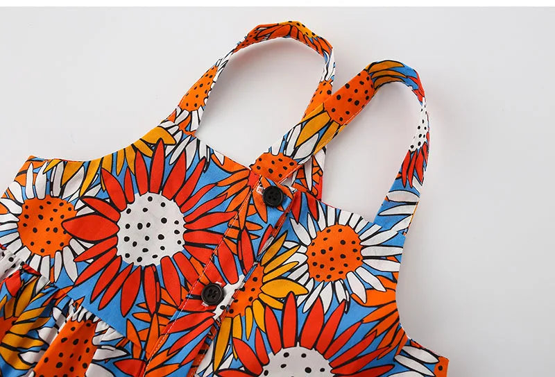 High Quality Woven Cotton One-piece Brand A-Line Dress Cute Girls Clothing