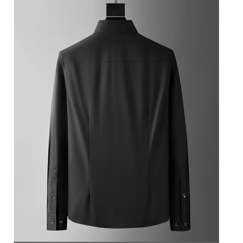 Spring Autumn Fashion POLO Collar Long Sleeve Printing Men's Clothing Business Casual Style Shirts - mon