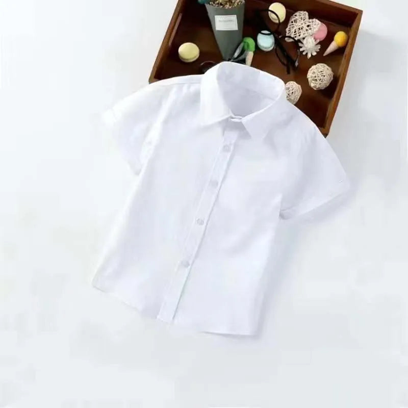 Baby Kleinkind Teenager Kleidung Schuluniform Jungen Shirts Weiß Langarm Umlegekragen Kinder Shirt Für Jungen Kinder Tops