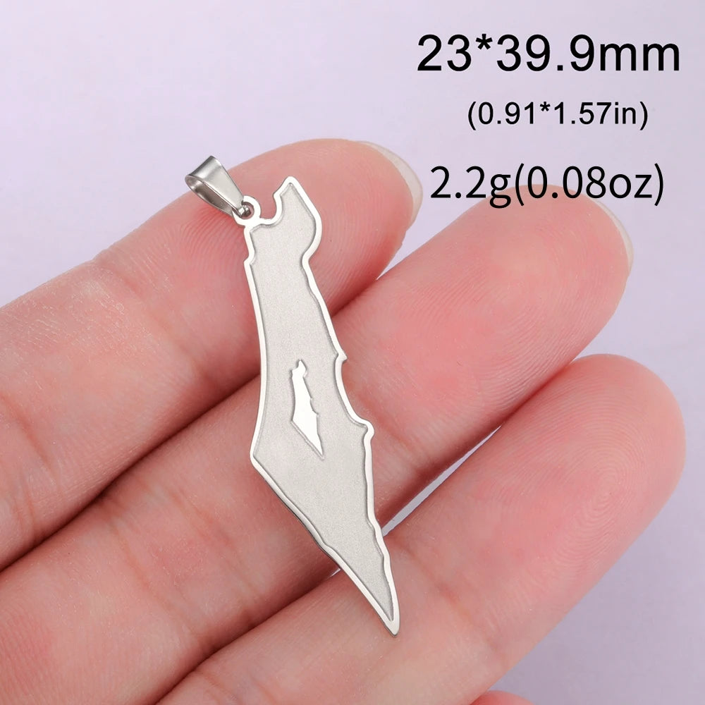 LIKGREAT Dropshipping 1 stücke Palästina Karte Anhänger Halskette Armband Ohrringe Schmuck Machen DIY Edelstahl Zubehör Charme