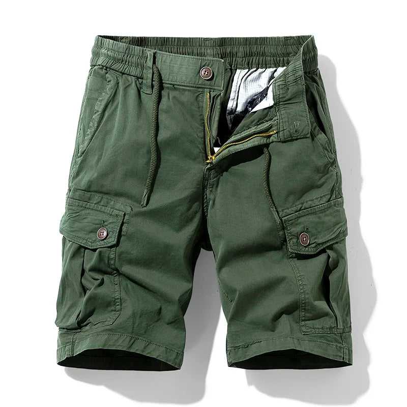 Men's Fashion New Cargo Cotton Shorts Plus Size Mens Summer Breeches Multi-Pocket Shorts Men Spring Casual Joggers Shorts Male