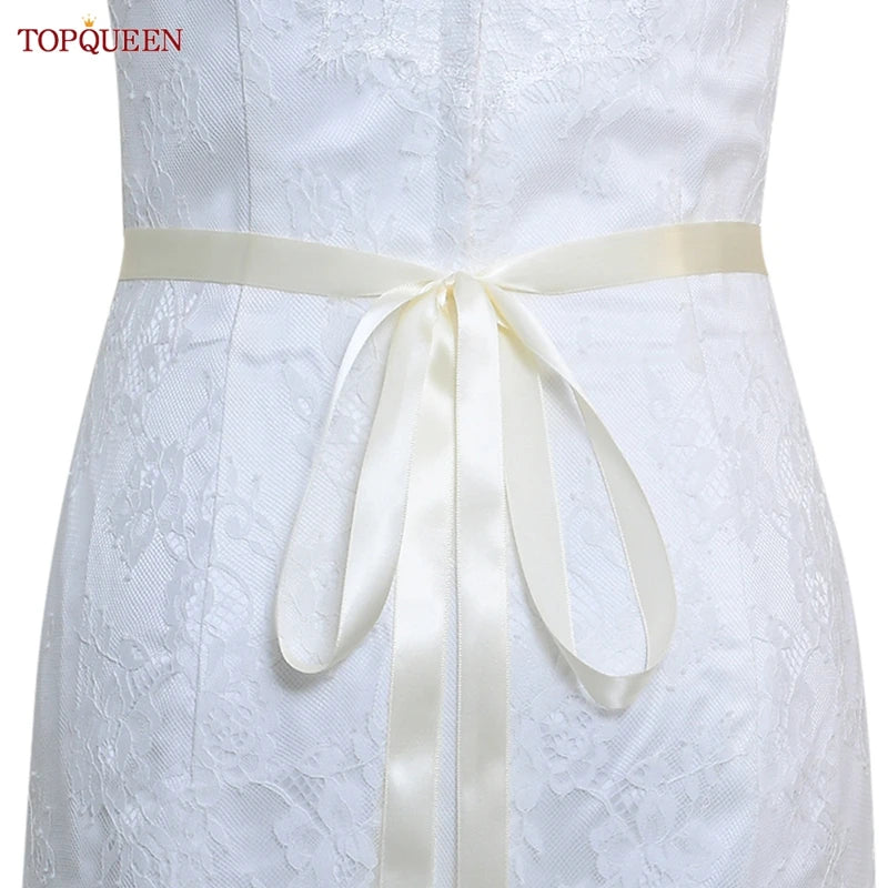 TOPQUEEN S119 Wedding Dress with Decorative Decals Wedding Dress Accessories Wedding Dress with Luxury Diamond Handmade