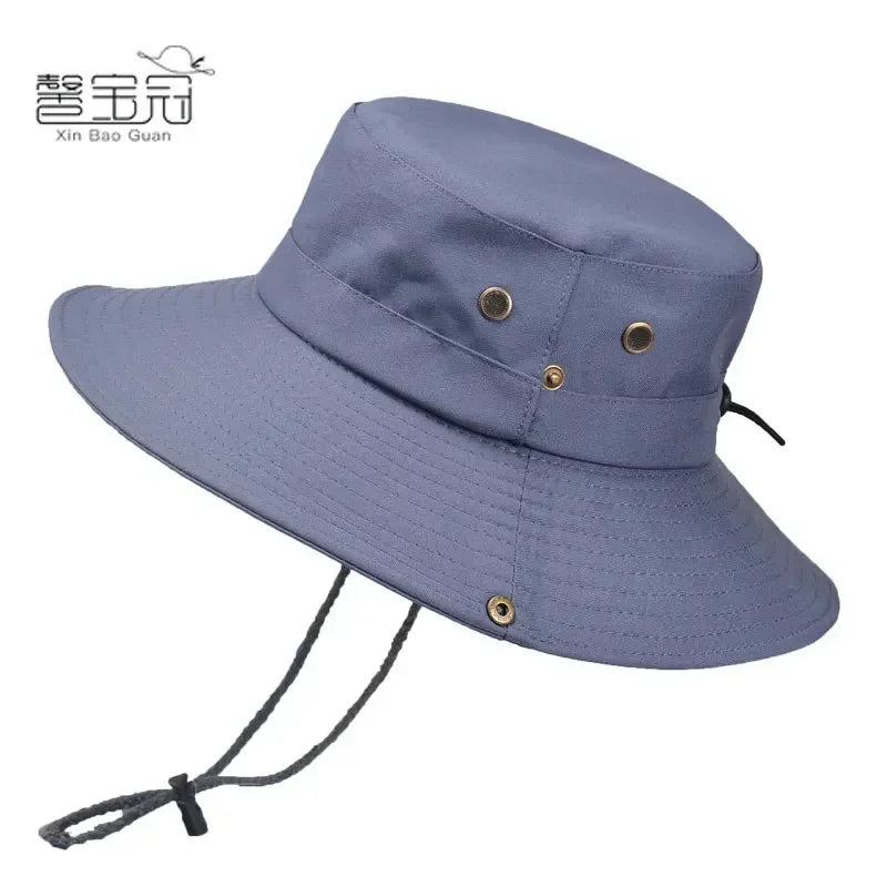 Windproof Outdoor 2022 Summer Men's Bucket Hat Fishing Hiking Hats Men Anti UV Sun Cap Protection Panama Safari Hunting Sunhat