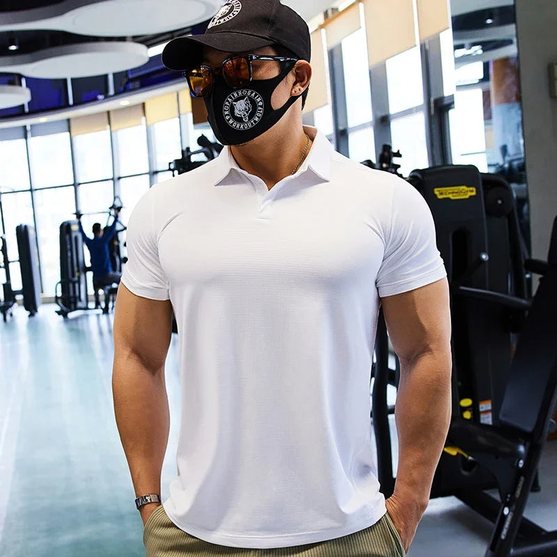 Men Dry Fit Compression Sweatshirt Man Short Sleeve Athletics Clothing Gym Fitness Sports Wear Tops Golf T-shirts Sportswear mon