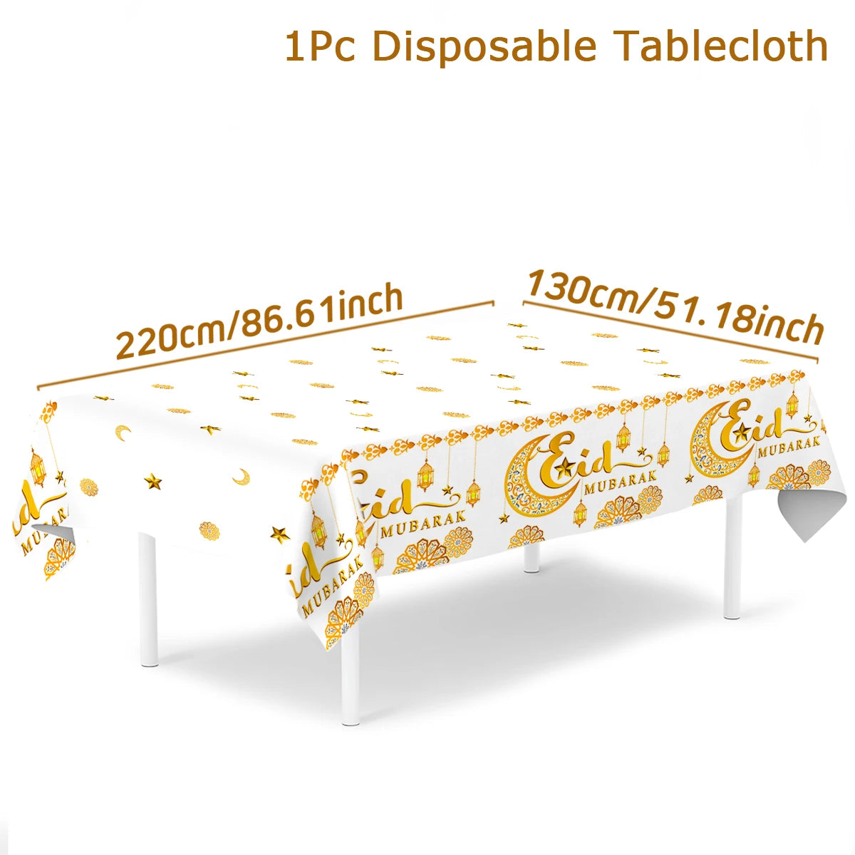 Eid Mubarak Tablecloths Ramadan Decoration for Home 2024 Islamic Muslim Ramadan Kareem Tableware Eid Al Adha Gift Party Decor
