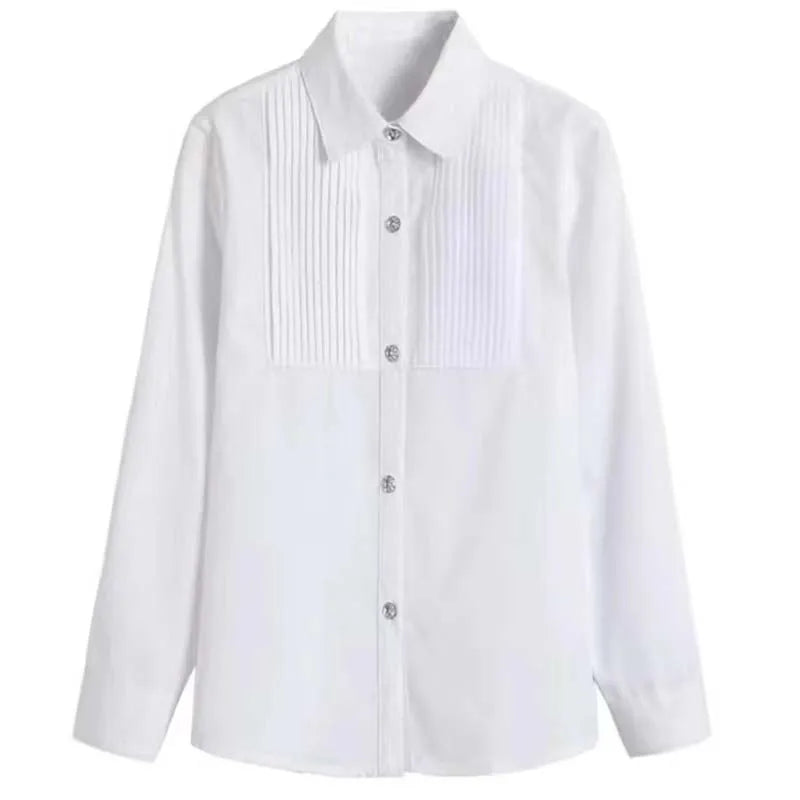 Baby Kleinkind Teenager Kleidung Schuluniform Jungen Shirts Weiß Langarm Umlegekragen Kinder Shirt Für Jungen Kinder Tops