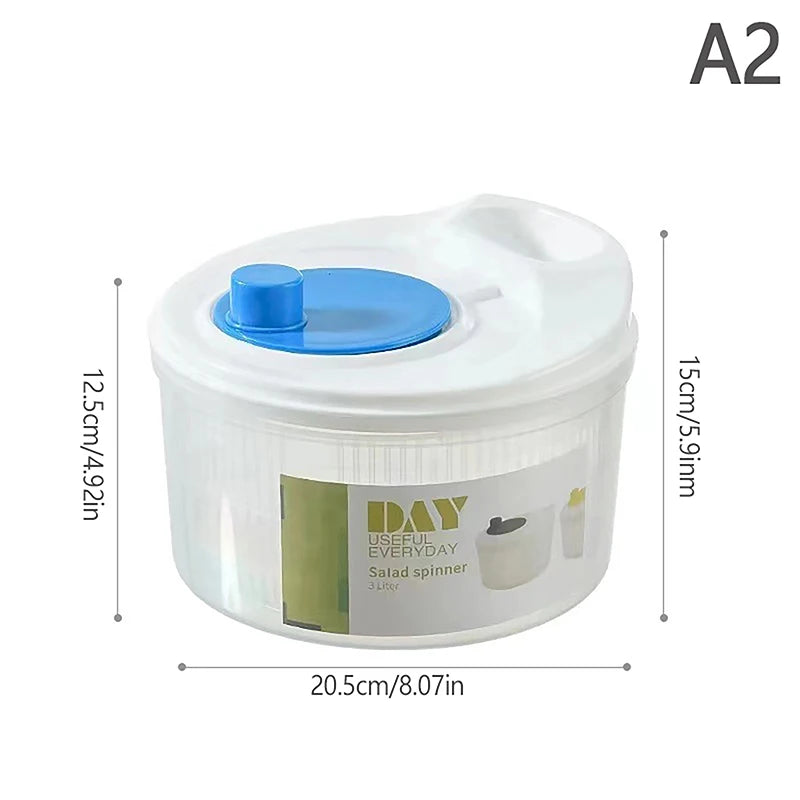 Salad Spinner Dryer Vegetable Fruit Food Drain Basket Dehydrator Quick Washing Drying Manual Centrifuge Kitchen Household Tool