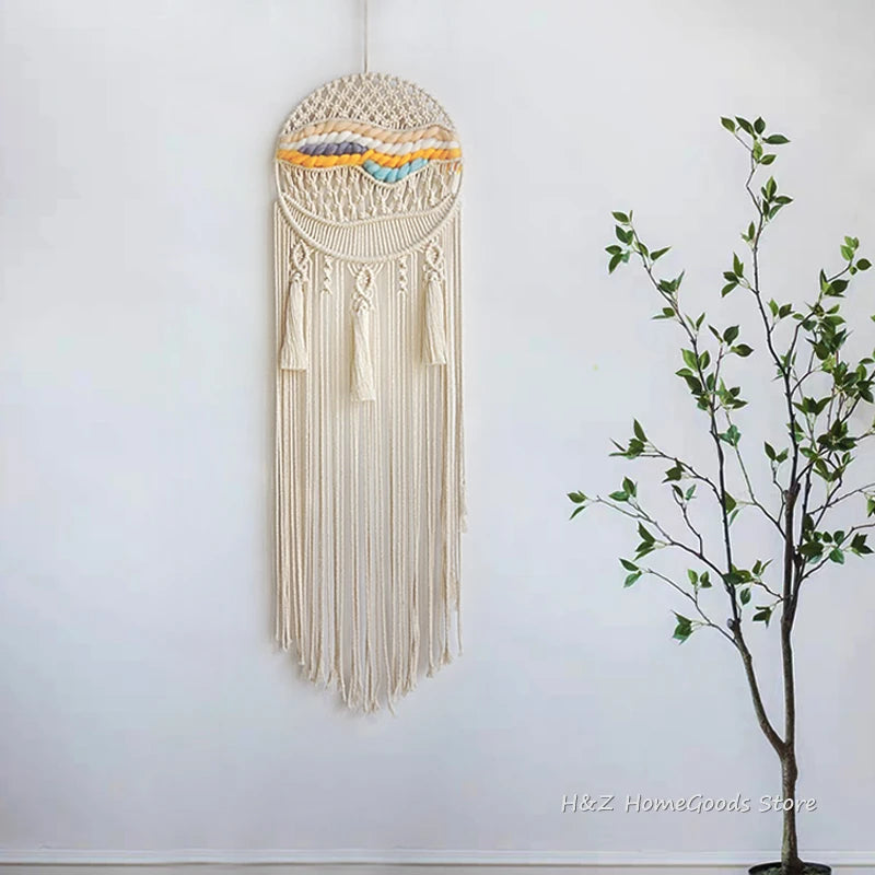 Bohemian Decor Macrame Wall Hanging Boho Tapestry Dreamcatcher Woven Tapestries Home Decoration Apartmeng Bedroom Living Room