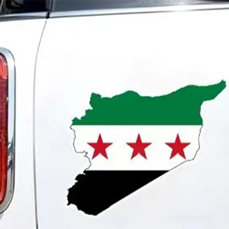 Flag Map Of Syria Party Car Sticker Waterproof Vinyl Car Accessory Decor Pegatina Para Coche Decals Silicone Bracelet Party Gift