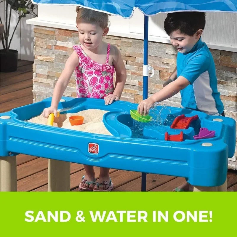 Kids Sand and Water Activity Sensory Table, 6 Piece Accessory Kit, Toddler Summer Outdoor Toys, 2 – 10 Years Old