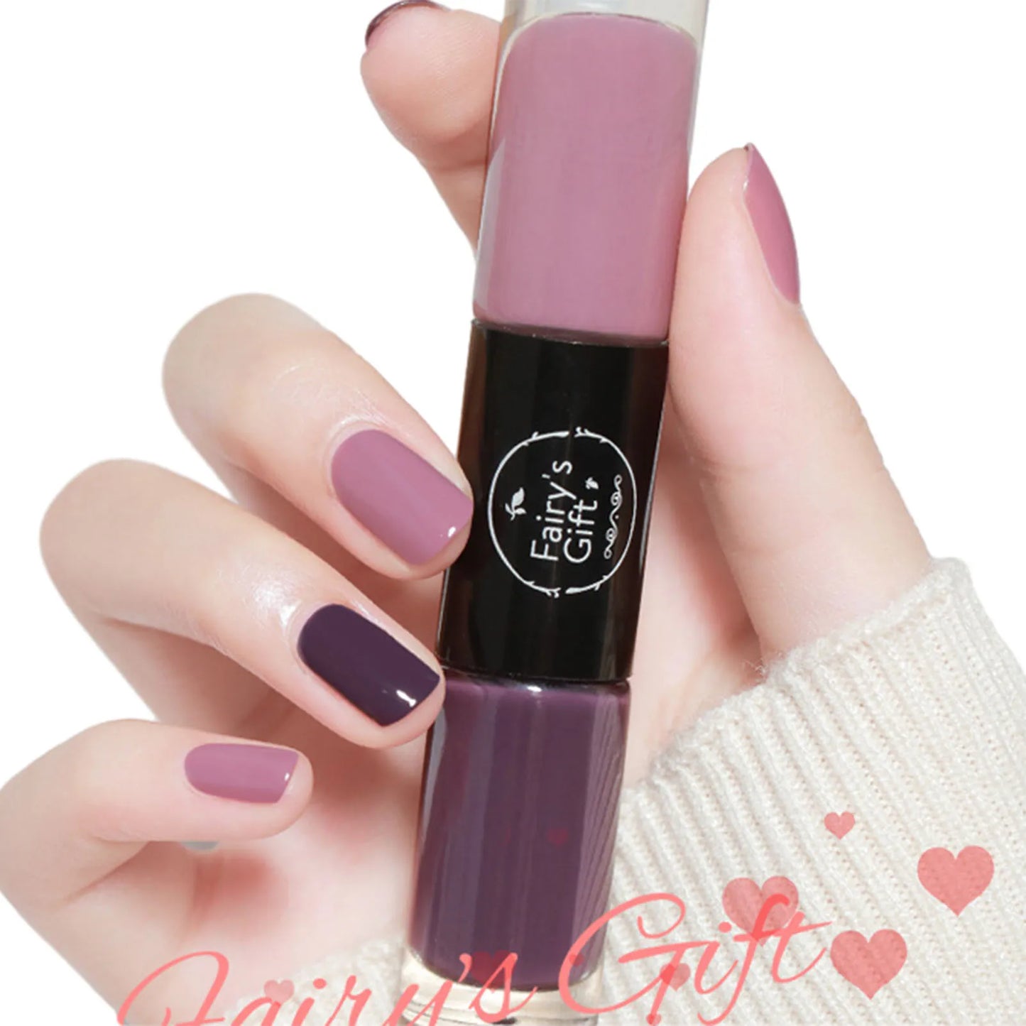 2 In 1 Double Heads Nails Polish Paillette Glitter Nails Oils Long Lasting Waterproof And No-Bake Quick Drying Gel Nails Polish