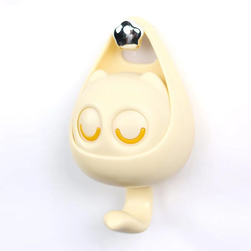 Cartoon Creative Cat Hook Free Punching Seamless Hook Cat Coat Rack Key Umbrella Towel Sundries Storage Hangers Wall Decoration