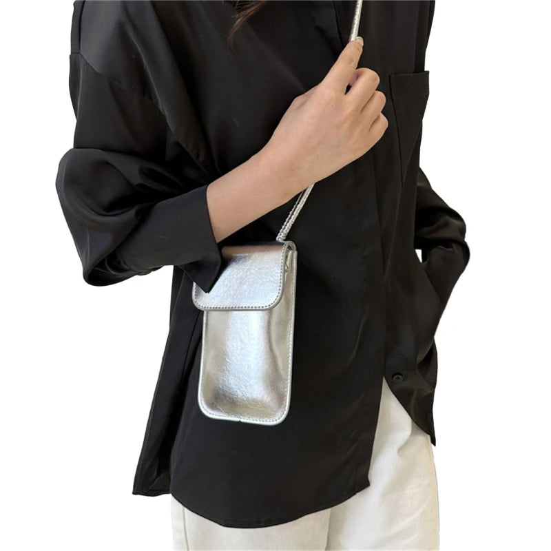 E74B Womens Crossbody Phone Bag Leather Phone Shoulder Bags for Women, Crossbody Phone Purses Wallets Mini Coin Phone Wallet