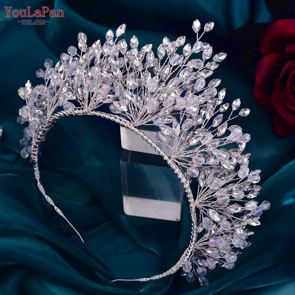 YouLaPan Luxury Rhinestone Crown Wedding Headband Bride Crown Tiaras Fashion Women Accessories Party Hair Ornaments HP698