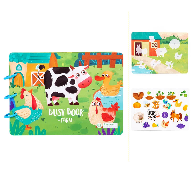 Sticker Quiet Book Puzzles Game Educational Toys Kids Repeatedly Busy Card Paste Matching Cognition Baby Early Montessori Toy