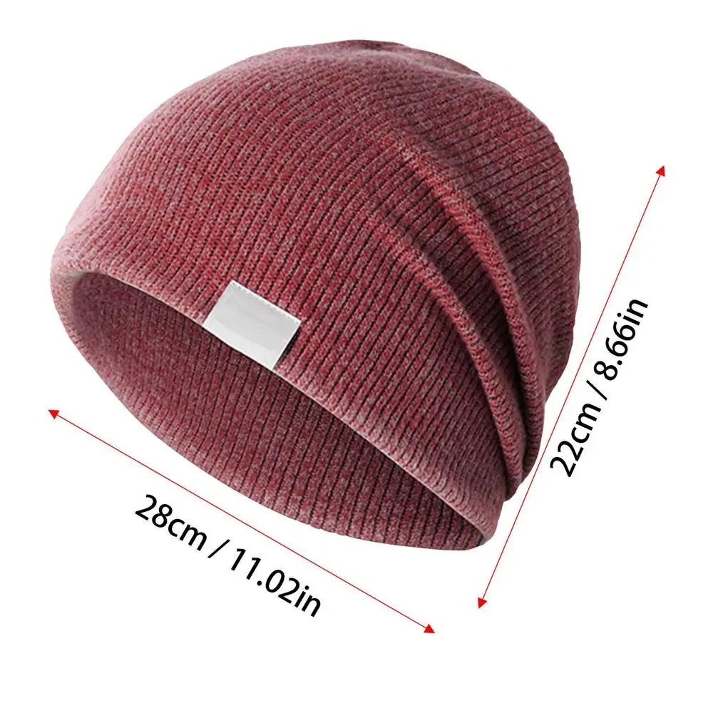Knit Skull Hat Stretchy Non-Pilling Winter Beanie Hat Warm-Keeping Supplies For Outside Activities For Home Hiking Jogging