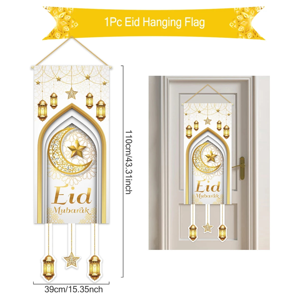 Ramadan Hanging Flag Ramadan Kareem Decoration For Home 2025 Aid EID Mubarak Muslim Islamic Festival Eid Al-fitr Party Supplies