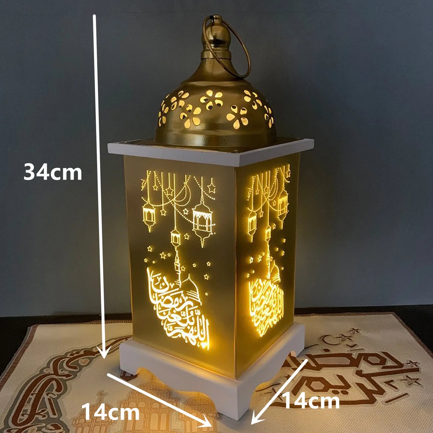 2023 Eid Mubarak Muslim Festival Decor Supplie LED Light Lantern Hanging Ornament Ramadan Kareem Decoration for Home Event Party
