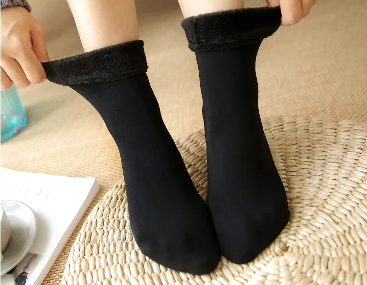 Women Elastic High Waist Stockings Winter Thicken Velvet Pantyhose Plush Leggings Shaping Winter Cold-proof Leg Socks Charm Sox