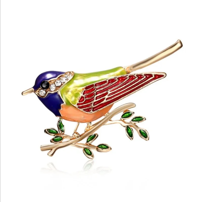 3pcs/set Women Fashion Rhinestone Enamel Bird Brooch Cute Vivid Flying Fledgling Animal Brooch Scarf Dress Coat Lapel Pins Gift