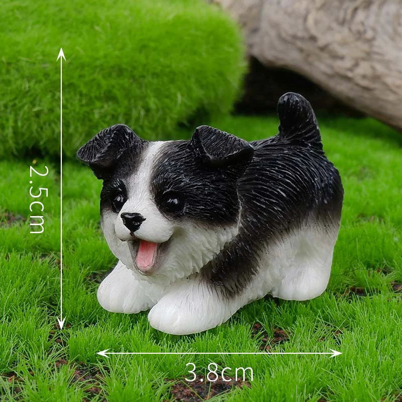 Resin Craft Miniature Figure Tiny For Garden Decortion Cute Small Dog Animal Ornament