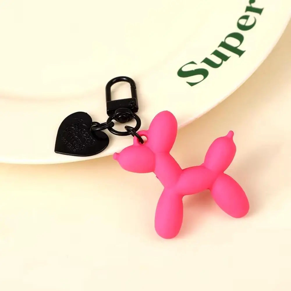 Cartoon Balloon Dog Charms Keychain Car Bag Pendant Key Ring For Handbag Backpack Women Men Love Heart Key Chains Friends Gift