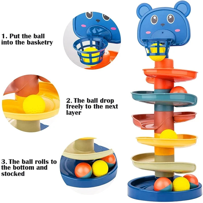 Montessori Baby Spielzeug Kinder Montessori Pädagogisches Spielzeug Für Babys Rolling Ball Stapeln Track Baby Bildung Spielzeug Kinder 