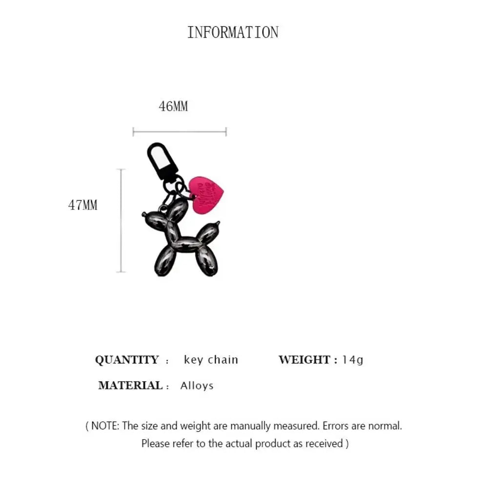 Cartoon Balloon Dog Charms Keychain Car Bag Pendant Key Ring For Handbag Backpack Women Men Love Heart Key Chains Friends Gift