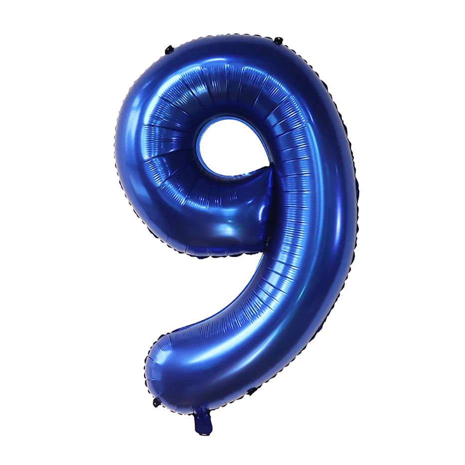 بالونات رقائق معدنية زرقاء داكنة مقاس 40 بوصة بأرقام 0-9 رقمية Globos للأطفال ديكور حفلات أعياد الميلاد لعبة استحمام الطفل هدايا تخرج للأطفال