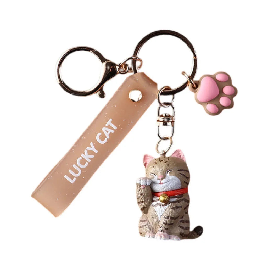 Cute Cat Keychain Creative Cat Claw Keyring Girls Ins Korean Exquisite Key Ring Pendant Bag Accessories Mobile Phone Charm Gift