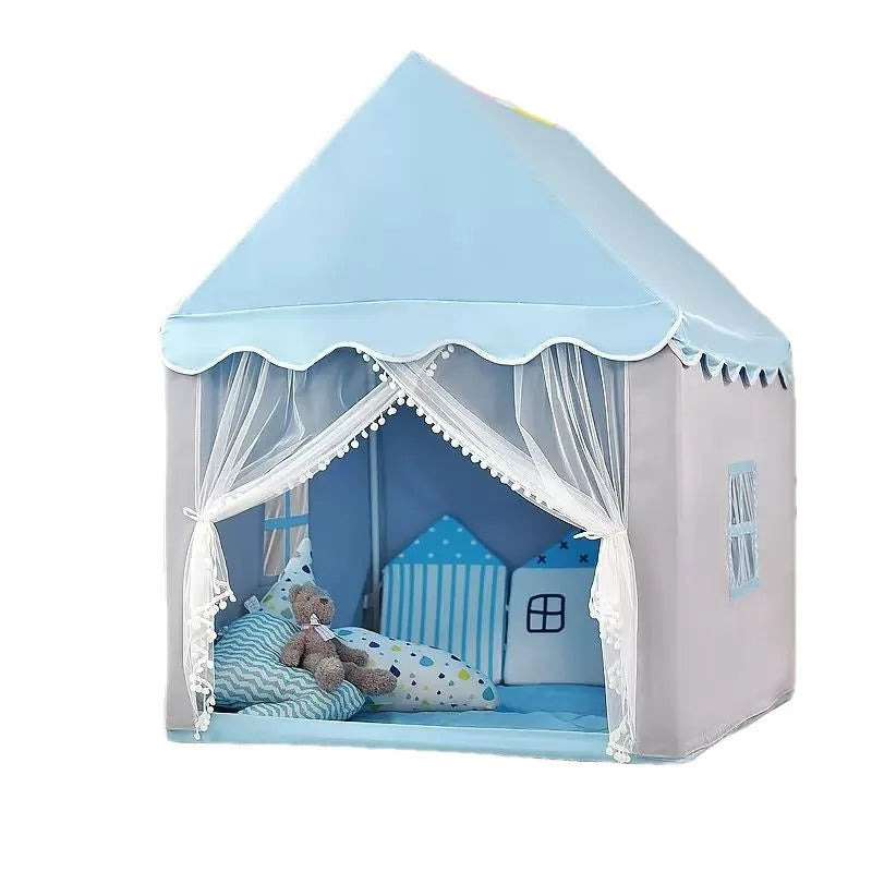 خيمة لعب أطفال كبيرة مقاس 1.35 متر خيمة أطفال قابلة للطي من Wigwam خيمة أطفال Tipi Baby Play House للبنات قلعة أميرة وردية هدايا ديكور غرفة الأطفال