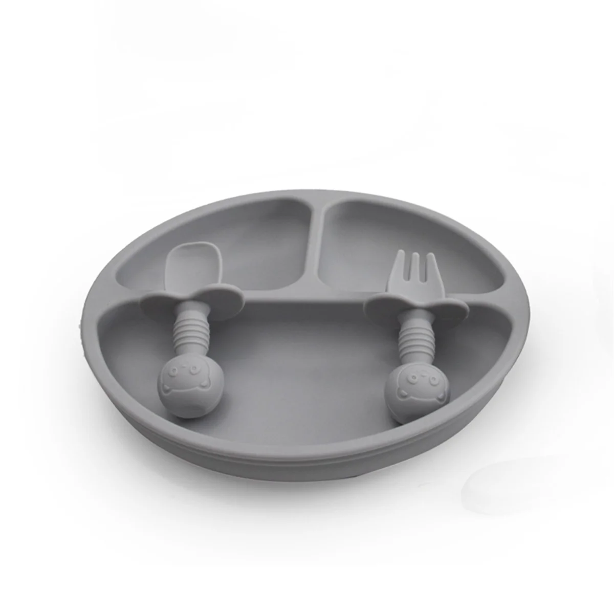 Children'S Tableware Set Baby Complementary Food Training Silicone Tableware Baby Suction Cups Bowls Baby Supplies A